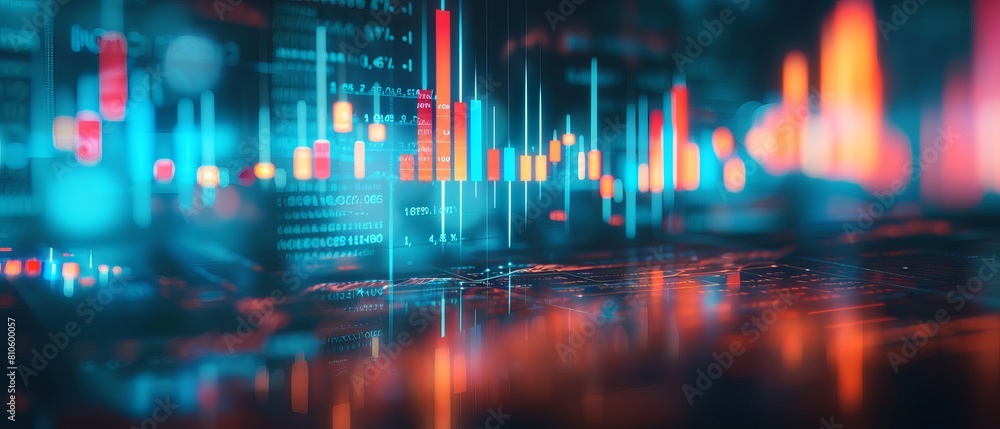 Poster in-depth analysis and visualization of market trends: comprehensive candlestick chart illustrating s