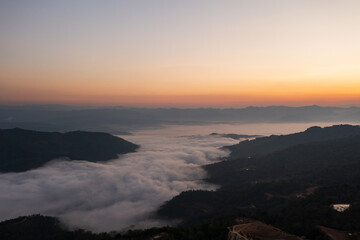 Aerial photography of Jingmai Mountain sunrise and sea of clouds