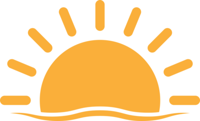 A half sun is setting downwards icon sunset concept for graphic design, logo, web site, social media, mobile app, ui illustration