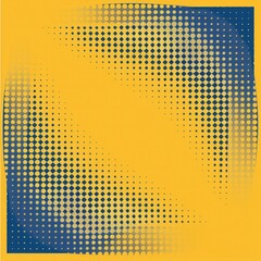 A harmonious blend of yellow and blue halftone patterns frame a vibrant yellow banner, evoking a sense of contemporary artistry.