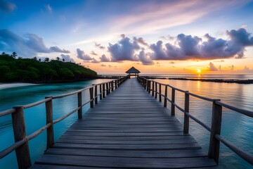 Obraz premium View of wooden bridge