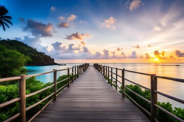 View of wooden bridge