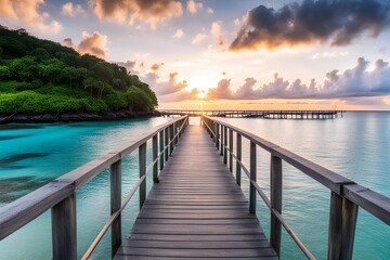 View of wooden bridge