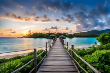 View of wooden bridge