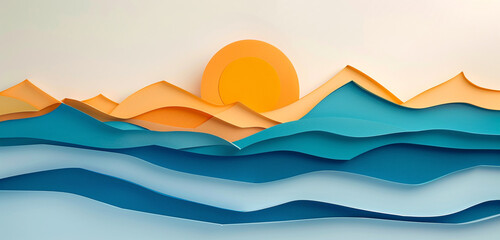 illustration of mother day paper cut card