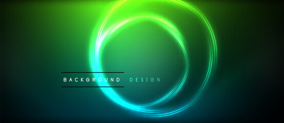 Vibrant neon circles pop against a dark backdrop, creating a mesmerizing visual effect. The electric blue glow is reminiscent of futuristic technology, adding a touch of entertainment to the scene
