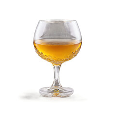 Brandy snifter wide and round with a short stem one empty and one filled with