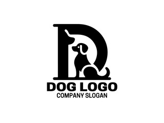 Letter D Dog Logo Design Vector Template