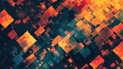 A digital pixel art abstract texture background, featuring a composition of pixelated shapes in a modern, abstract style.