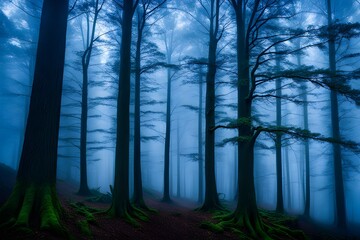 mystic foggy forest