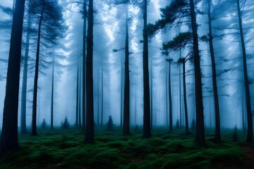 mystic foggy forest