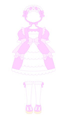16:9 甘ロリ風ピンクロリィタワンピースコーデセット♪PNG