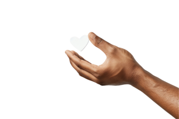 hand holding heart isolated