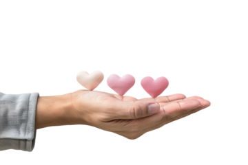 hands holding pink heart