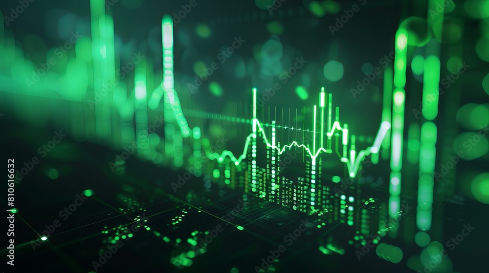 Aufkleber ascending green candlesticks signal growth: a detailed analysis of cryptocurrency value increase ove