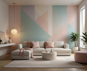 Cozy Living: Interior Design featuring a Comfortable Sofa in a Stylish Room. 3D rendering