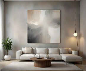 1. Cozy Living: Interior Design featuring a Comfortable Sofa in a Stylish Room. 3D rendering. 