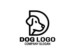 Letter D Dog Logo Design Vector Template
