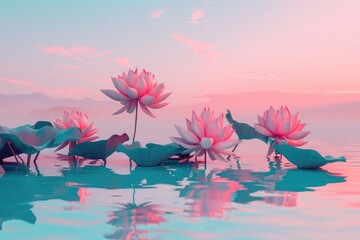 A digital oasis of tranquility, with gradients of color soothing the senses.