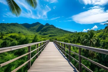 View of wooden bridge