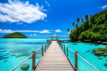 View of wooden bridge
