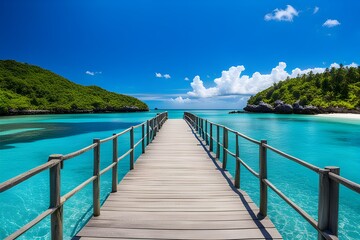 Obraz premium View of wooden bridge