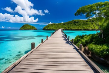 Obraz premium View of wooden bridge