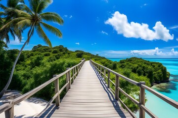Obraz premium View of wooden bridge