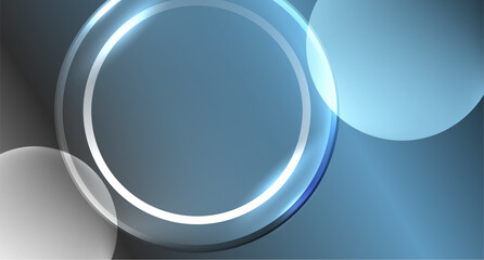 Neon glass circle copyspace for your text or product presentation geometric background. Vector illustration For Wallpaper, Banner, Background, Card, Book Illustration, landing page