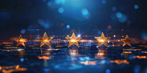 A digital interface captures the essence of satisfaction with a perfect five-star rating, illuminating the path to unparalleled service excellence.