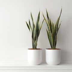 minimal many indoor plant plants, monstera, jade, snake plant, white pots standing at the wood wall...