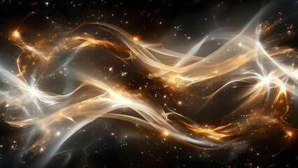 Fototapeta premium Cosmic nebulae intertwine like wedding rings symbolizing eternal love in space. Concept Astronomy, Love, Eternal, Nebulae, Wedding Rings