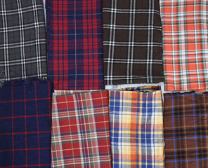 cotton checked & strips fabric background