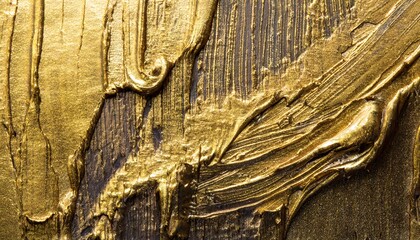 Golden abstract grunge dripping paint texture