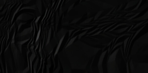 Abstract old rough blank black crumpled paper texture. Black crumpled paper texture sheet background. Wrinkled paper texture.	