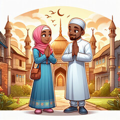 muslim character illustration