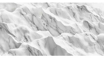 A low poly 3D depiction of white marble texture featuring horizontal black veining
