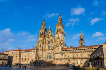 Fototapeta premium Santiago de Compostela, Spain. The cathedral of Santiago de Compostela. UNESCO World Heritage Site.