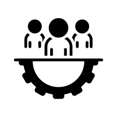 Vector solid black icon for Staff augmentation