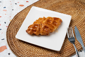 Cafe, coffee, americano, iced, caramel, macchiato, latte, chocolate, maple, croiffle, croissant, waffle, Nutella, brown, cheese