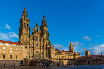 Fototapeta premium Santiago de Compostela, Spain. The cathedral of Santiago de Compostela. UNESCO World Heritage Site.