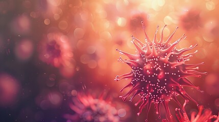 Obraz premium Microscopic View of a Virus Particle