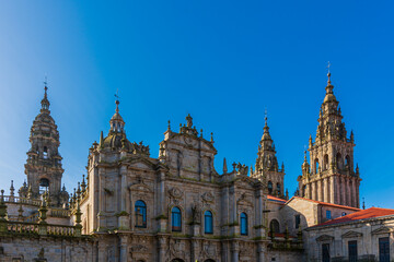 Obraz premium Santiago de Compostela, Spain. The cathedral of Santiago de Compostela. UNESCO World Heritage Site.