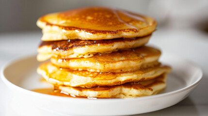 Tasty cottage cheese pancakes on white background