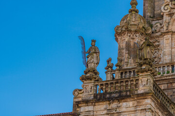 Obraz premium Santiago de Compostela, Spain. The cathedral of Santiago de Compostela. UNESCO World Heritage Site.