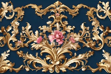 Decorative elegant luxury design.Vintage elements in baroque, rococo style.Design for cover, fabric, textile, wrapping paper .
