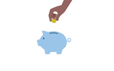Piggy bank. Money box with falling gold coins. Deposit banking account and cash vector business concept. Illustration of savings dollar, piggybank and moneybox investing. high quality vector