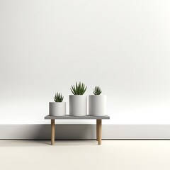 Minimal many indoor plant plants, monstera, jade, snake plant, white pots standing at the wood wall...