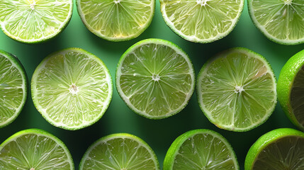 Pattern background with a citrus lime fruit