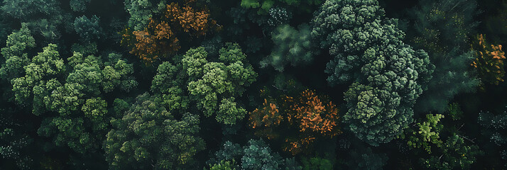 Obraz premium Forest drone view, view of natural greenery from a drone beauty from heights